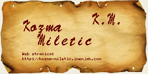 Kozma Miletić vizit kartica